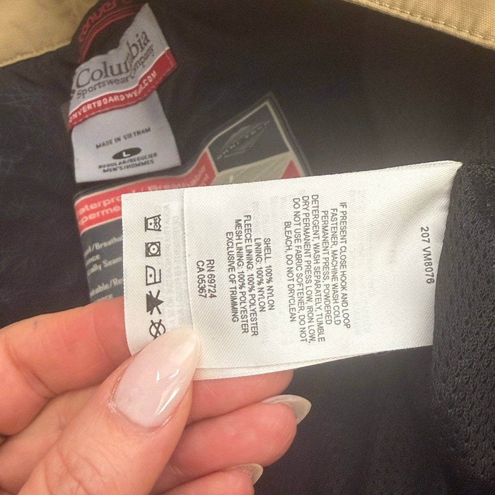 Columbia Convert Men’s Ski Snowboard Waterproof Khaki Pants Size Large - Picture 10 of 12